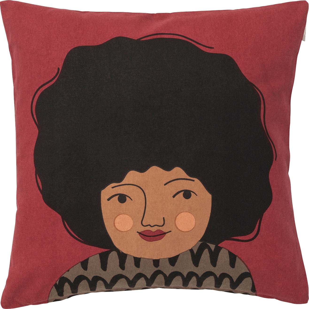 Spira of Sweden Hedvig Cushion Cover 47x47 cm dark red, black