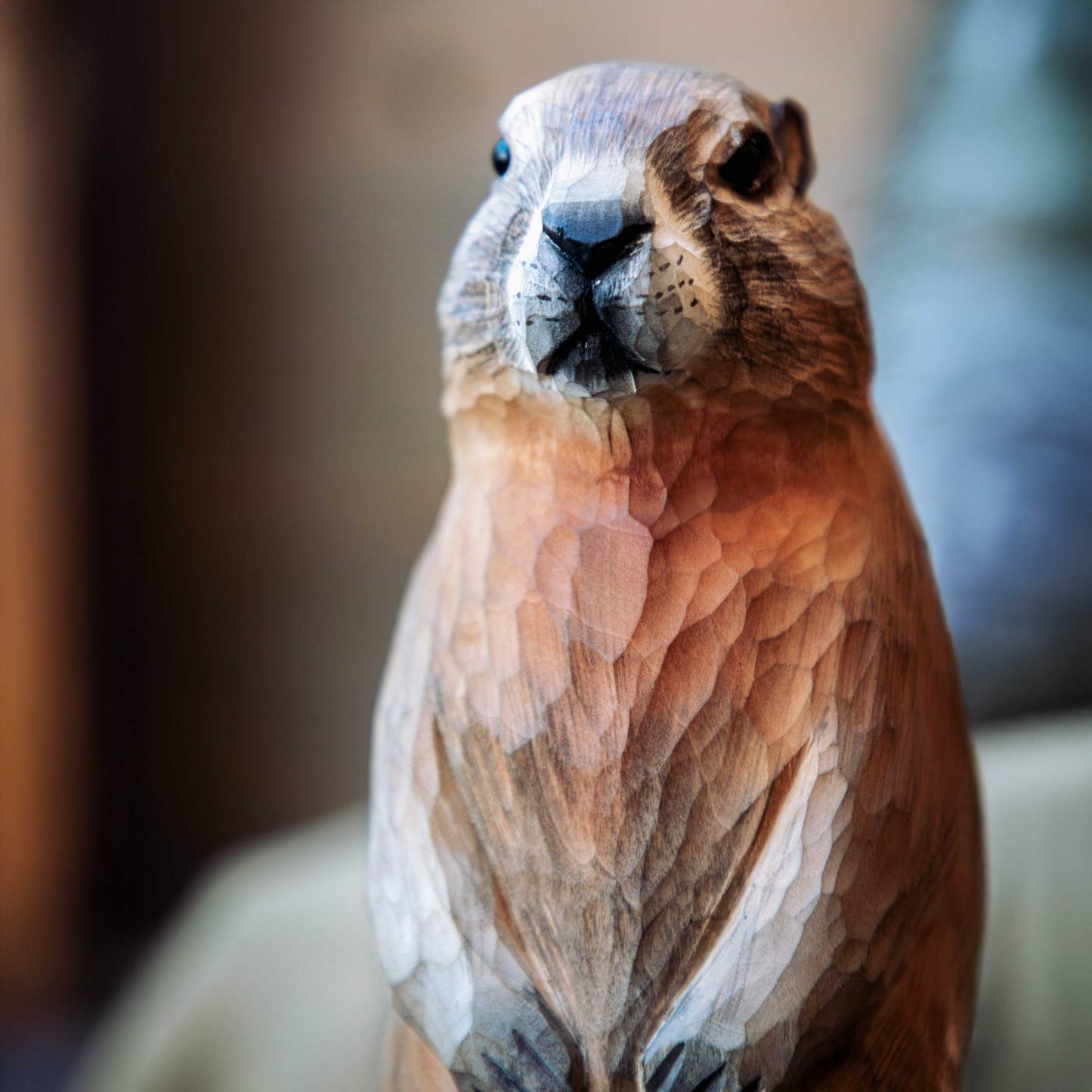 Wildlife Garden DecoAnimal Red Marmot hand-carved