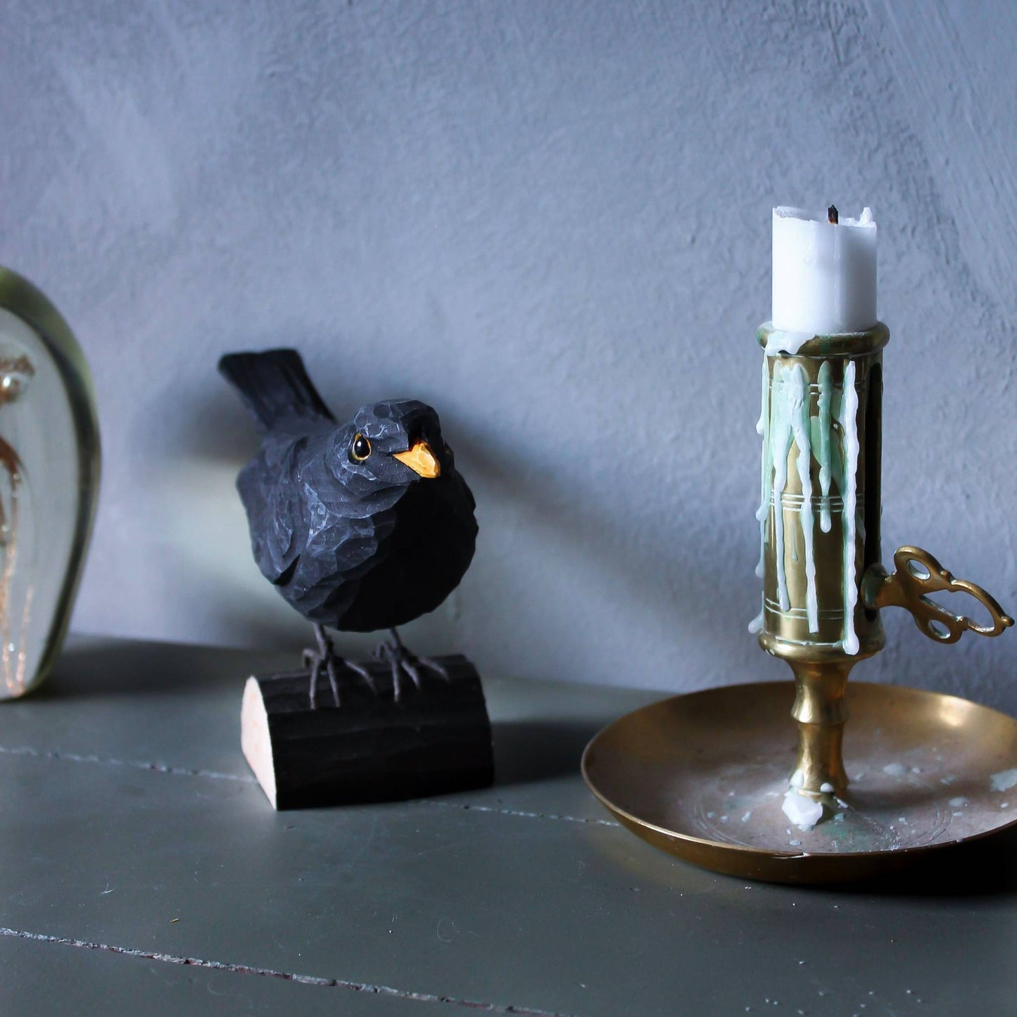 Wildlife Garden DecoBird Amsel handgeschnitzt