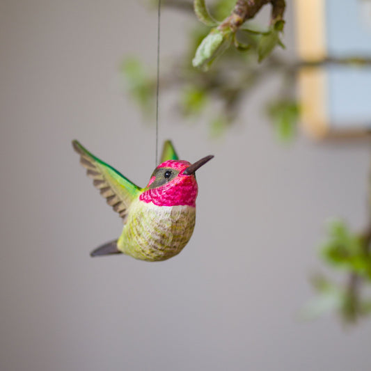 Wildlife Garden Decobird Annakolibri handgeschnitzt 2er Set
