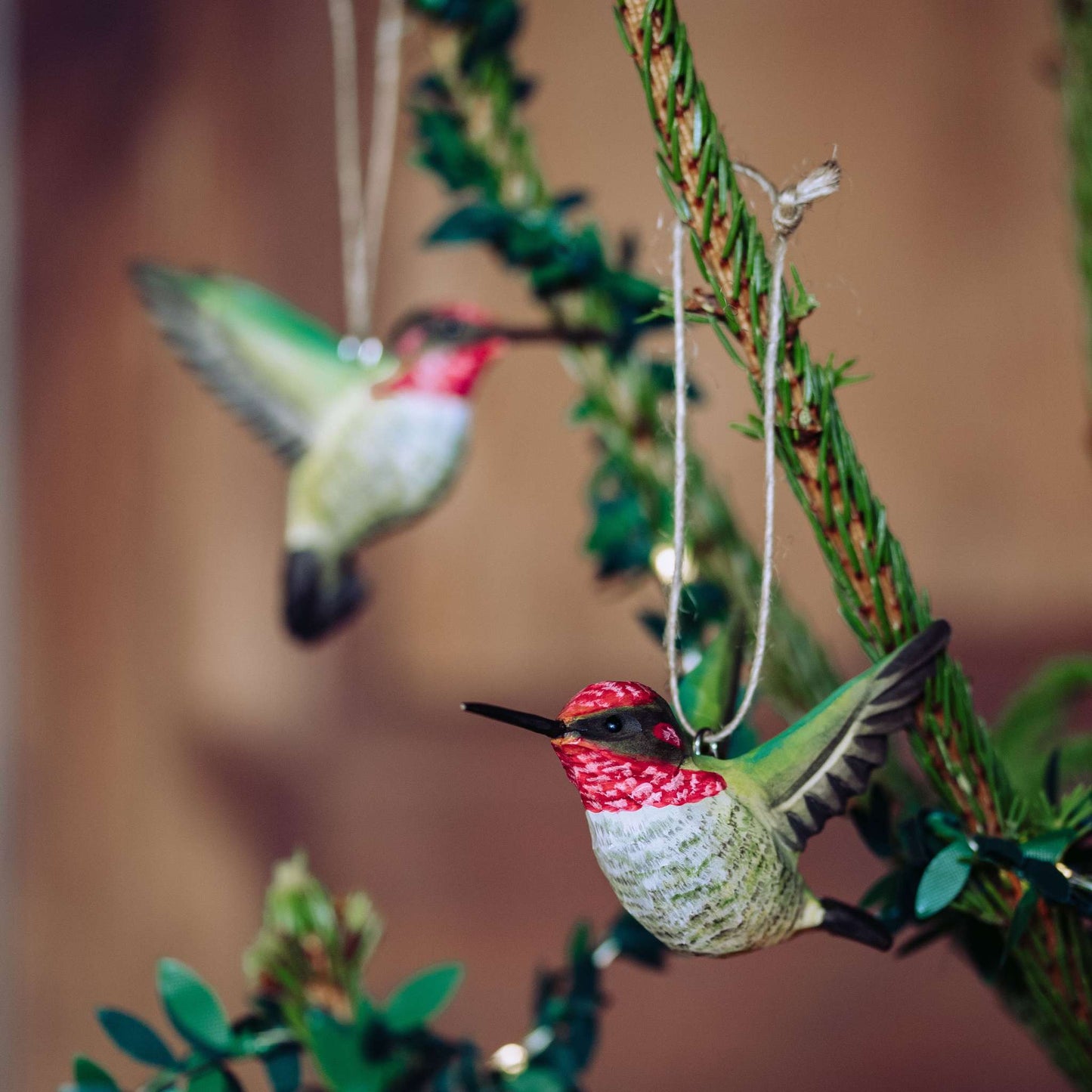 Wildlife Garden Decobird Annakolibri handgeschnitzt 2er Set