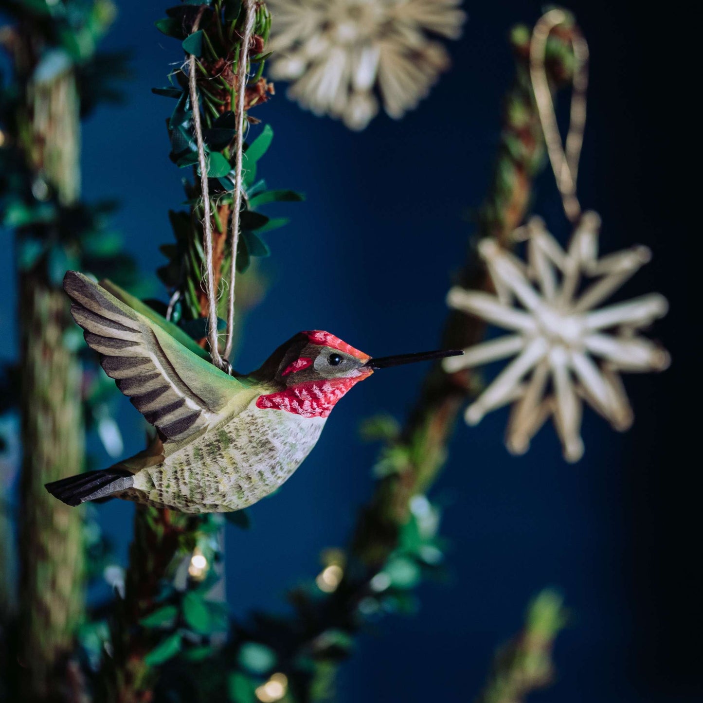 Wildlife Garden Decobird Annakolibri handgeschnitzt 2er Set