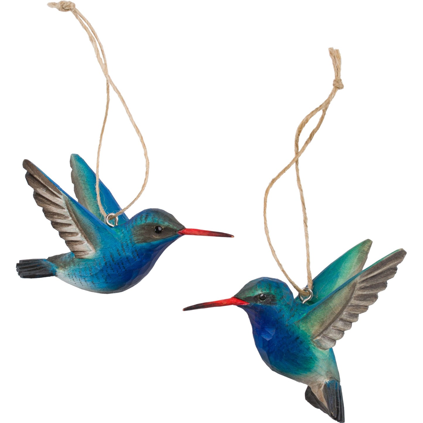 Wildlife Garden Decobird Breitschnabelkolibri handgeschnitzt 2er Set