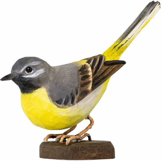 Wildlife Garden DecoBird Gebirgsstelze handgeschnitzt
