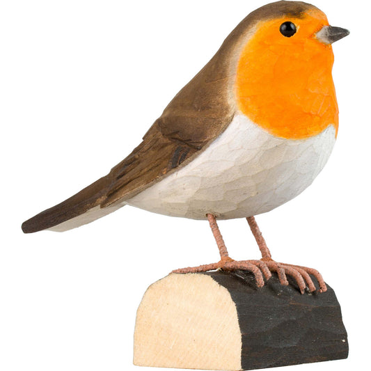 Wildlife Garden DecoBird Rotkehlchen handgeschnitzt