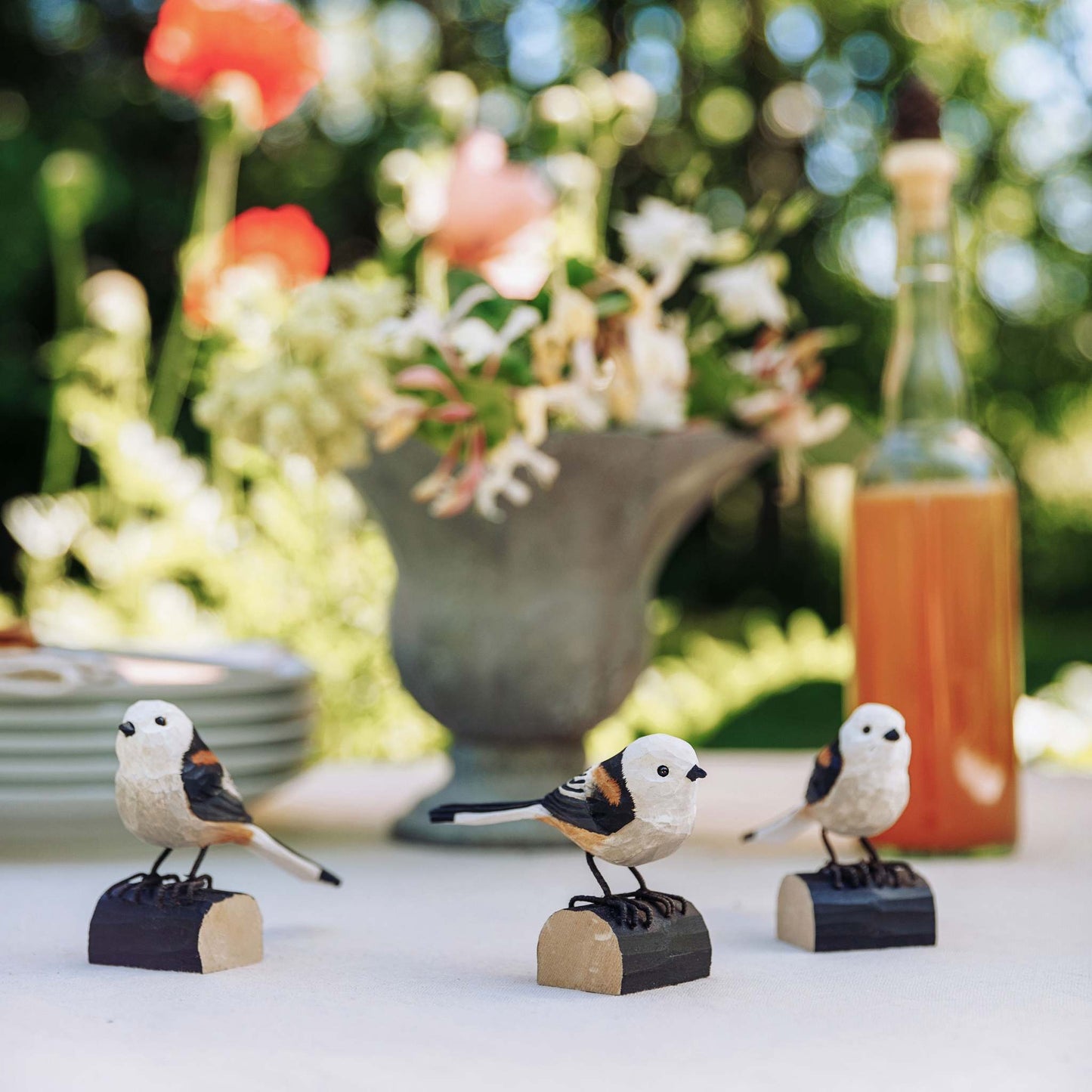 Wildlife Garden Decobird Schwanzmeise handgeschnitzt