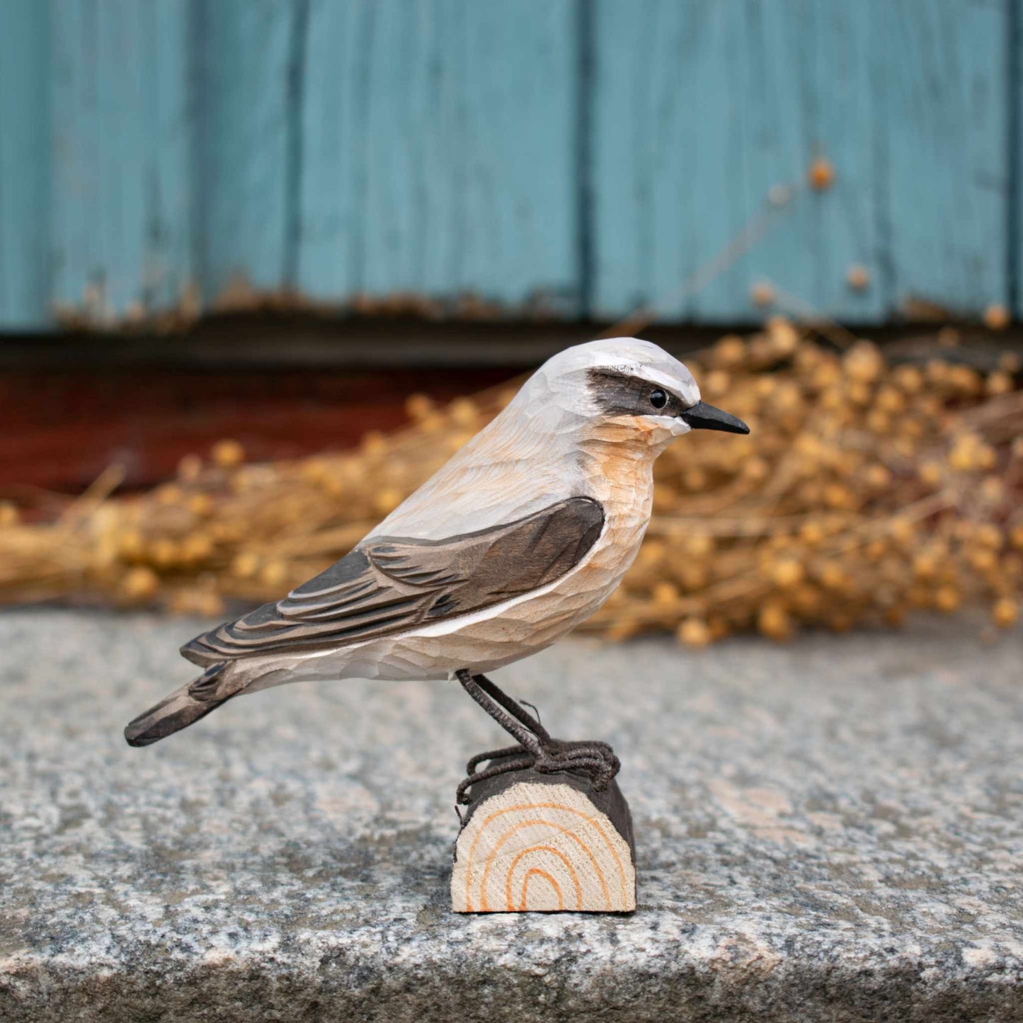 Wildlife Garden DecoBird Steinschmätzer handgeschnitzt