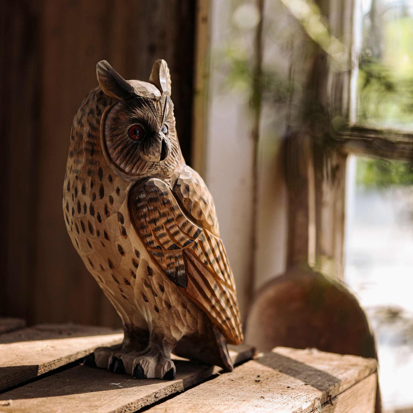 Wildlife Garden Decobird Waldohreule handgeschnitzt