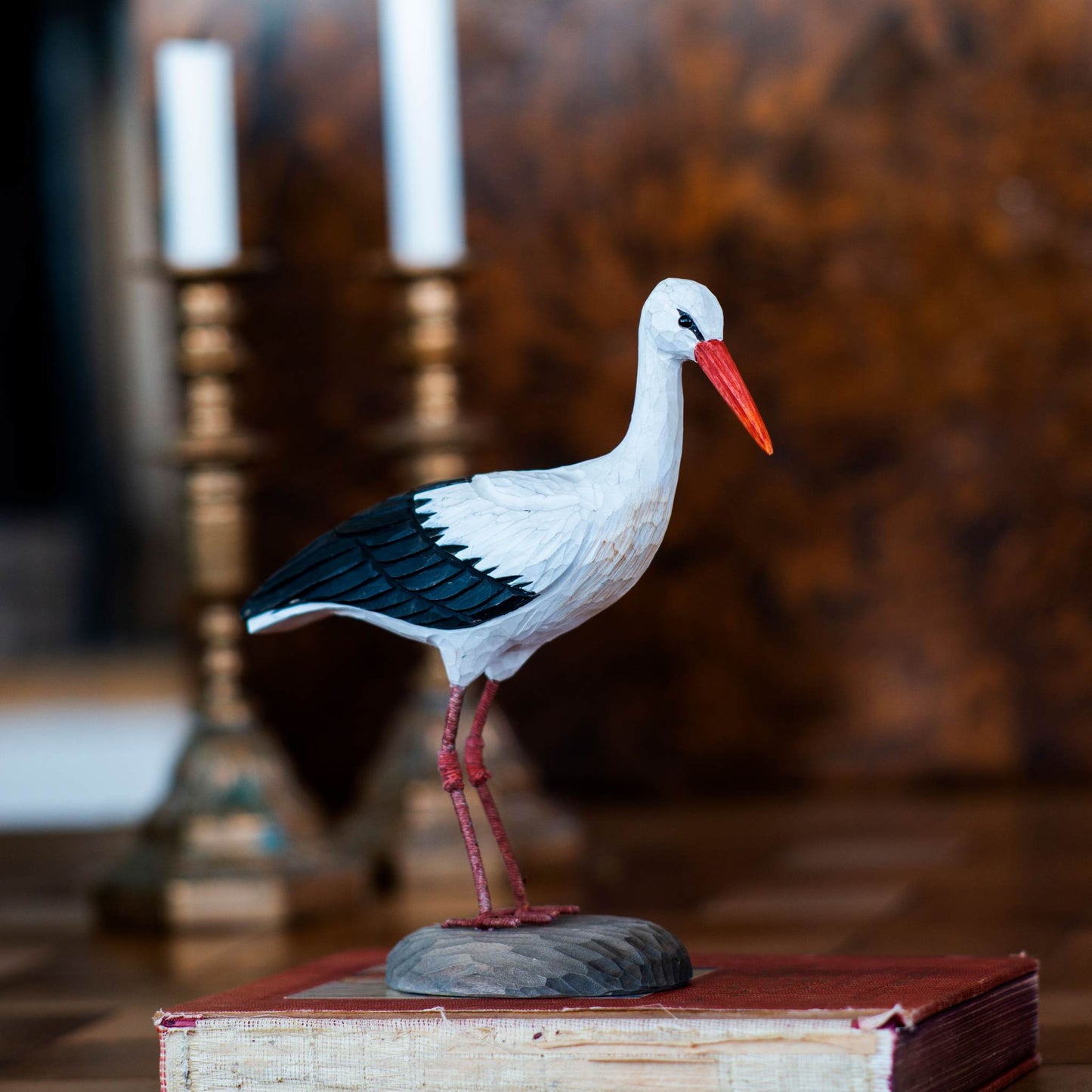 Wildlife Garden Decobird Weißstorch handgeschnitzt