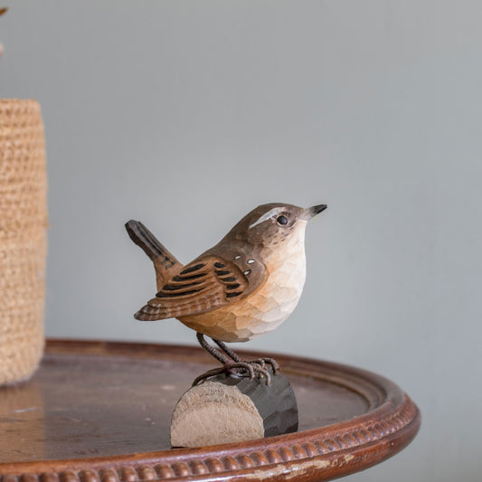 Wildlife Garden DecoBird Zaunkönig handgeschnitzt