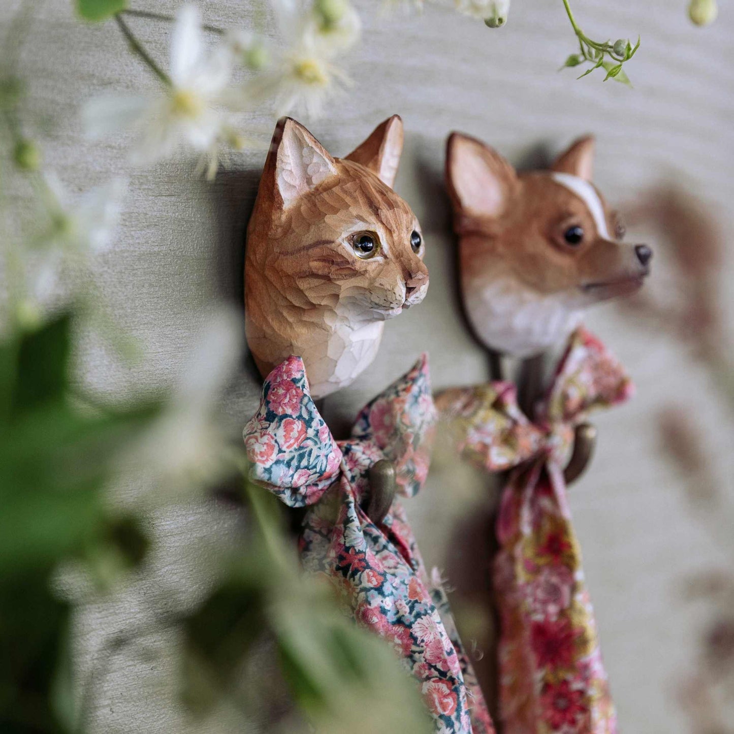 Wildlife Garden Decohook Wandhaken Hauskatze (handgeschnitzt)