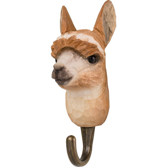 Wildlife Garden Decohook Wall Hook Alpaca (hand-carved)