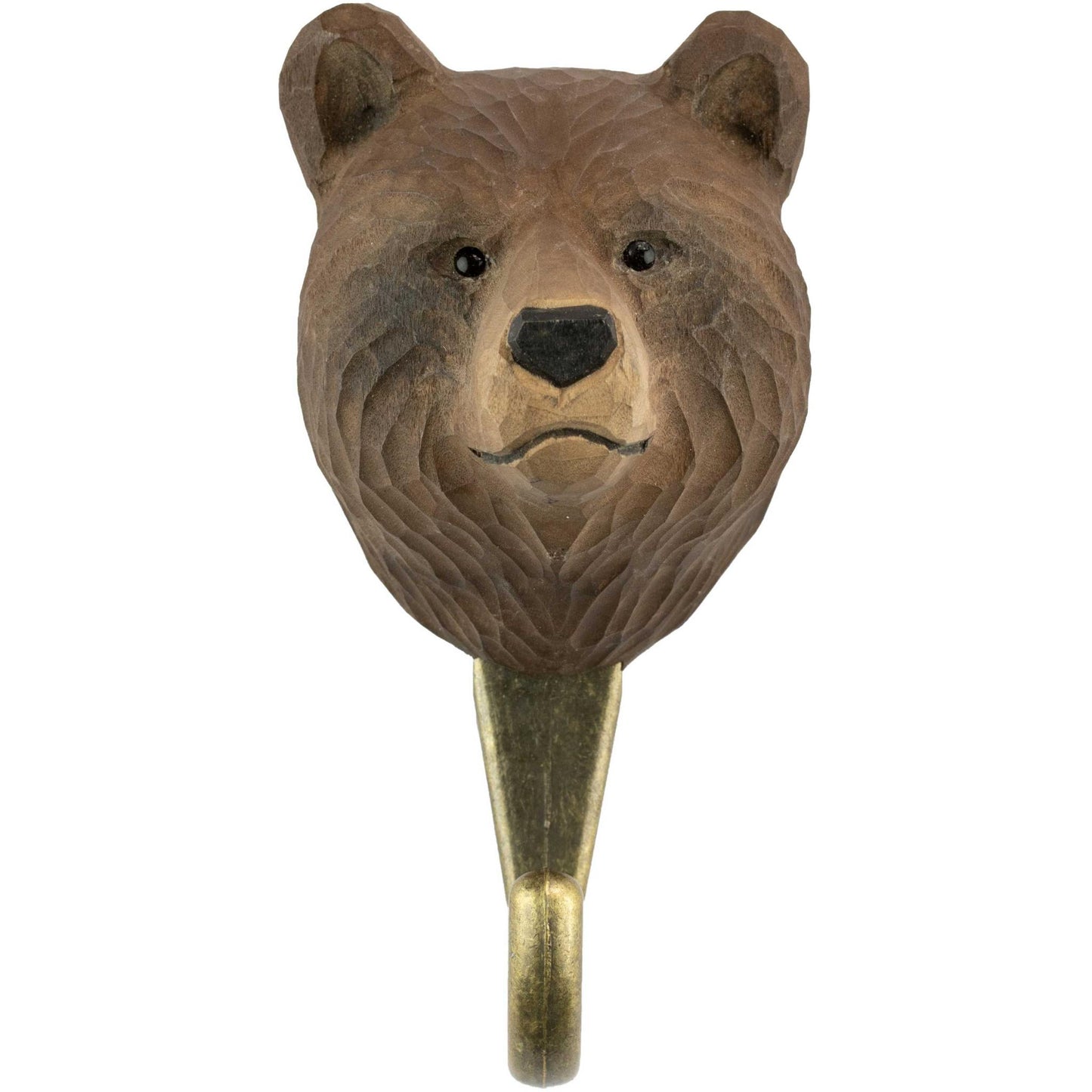 Wildlife Garden Decohook Wall Hook Brown Bear (hand-carved)