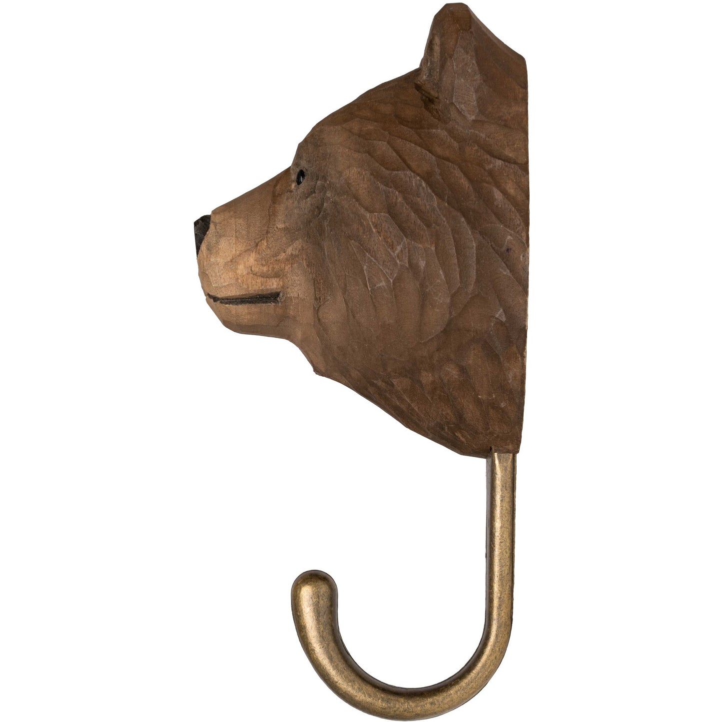 Wildlife Garden Decohook Wall Hook Brown Bear (hand-carved)
