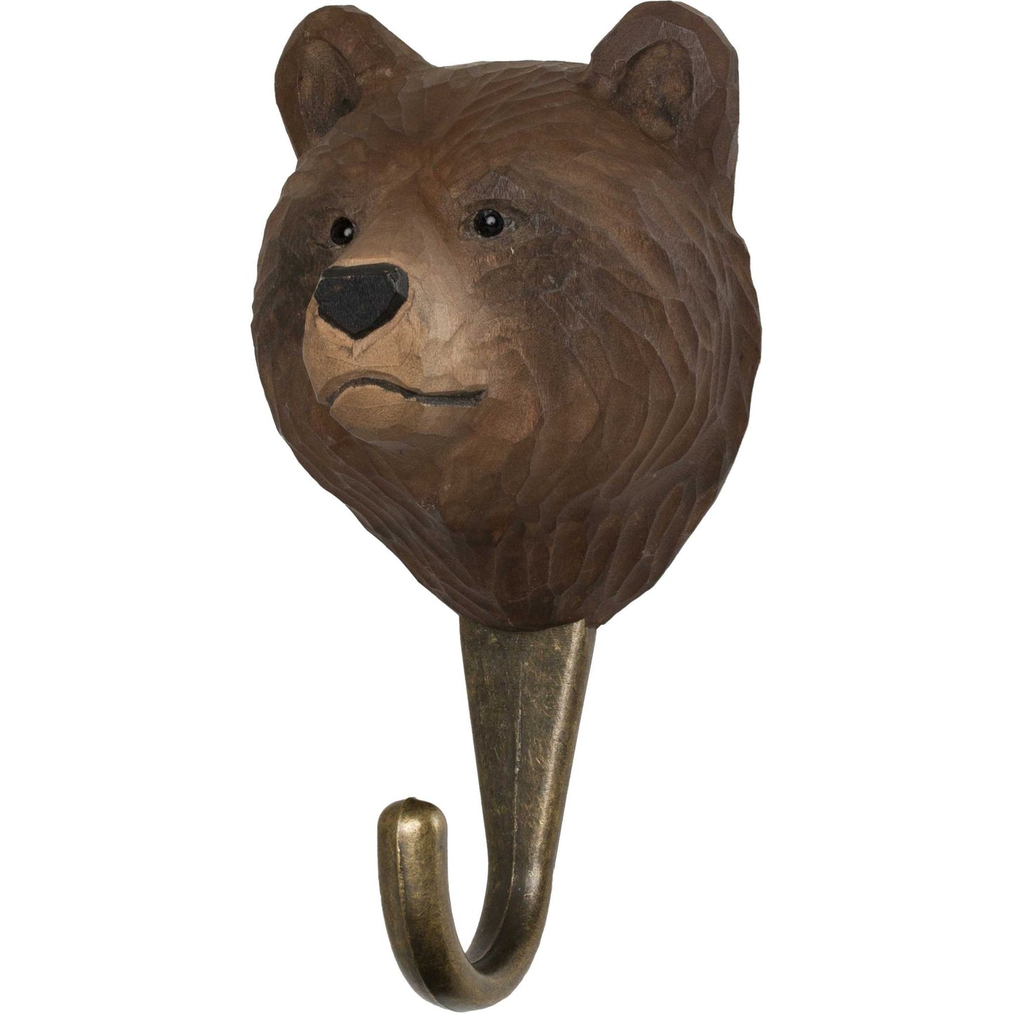 Wildlife Garden Decohook Wall Hook Brown Bear (hand-carved)