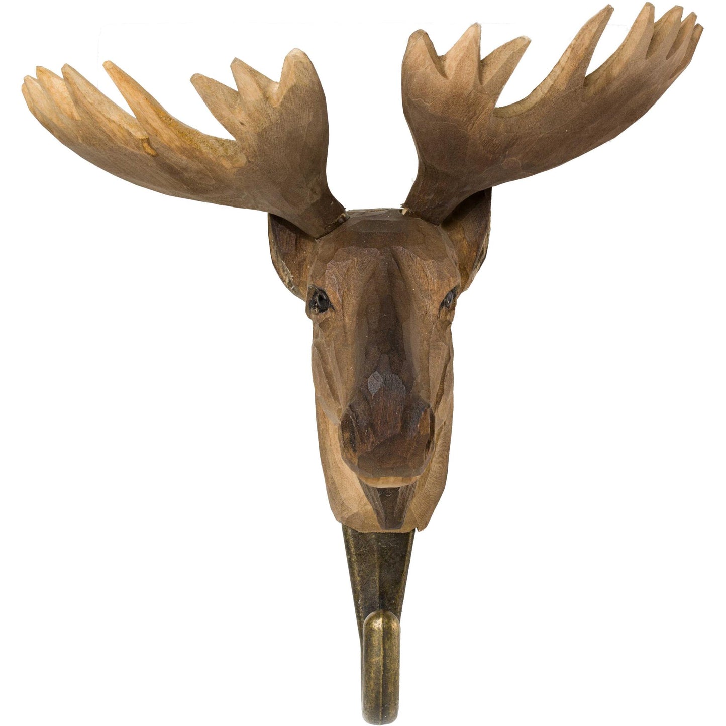 Wildlife Garden Decohook Wall Hook Moose (hand-carved)