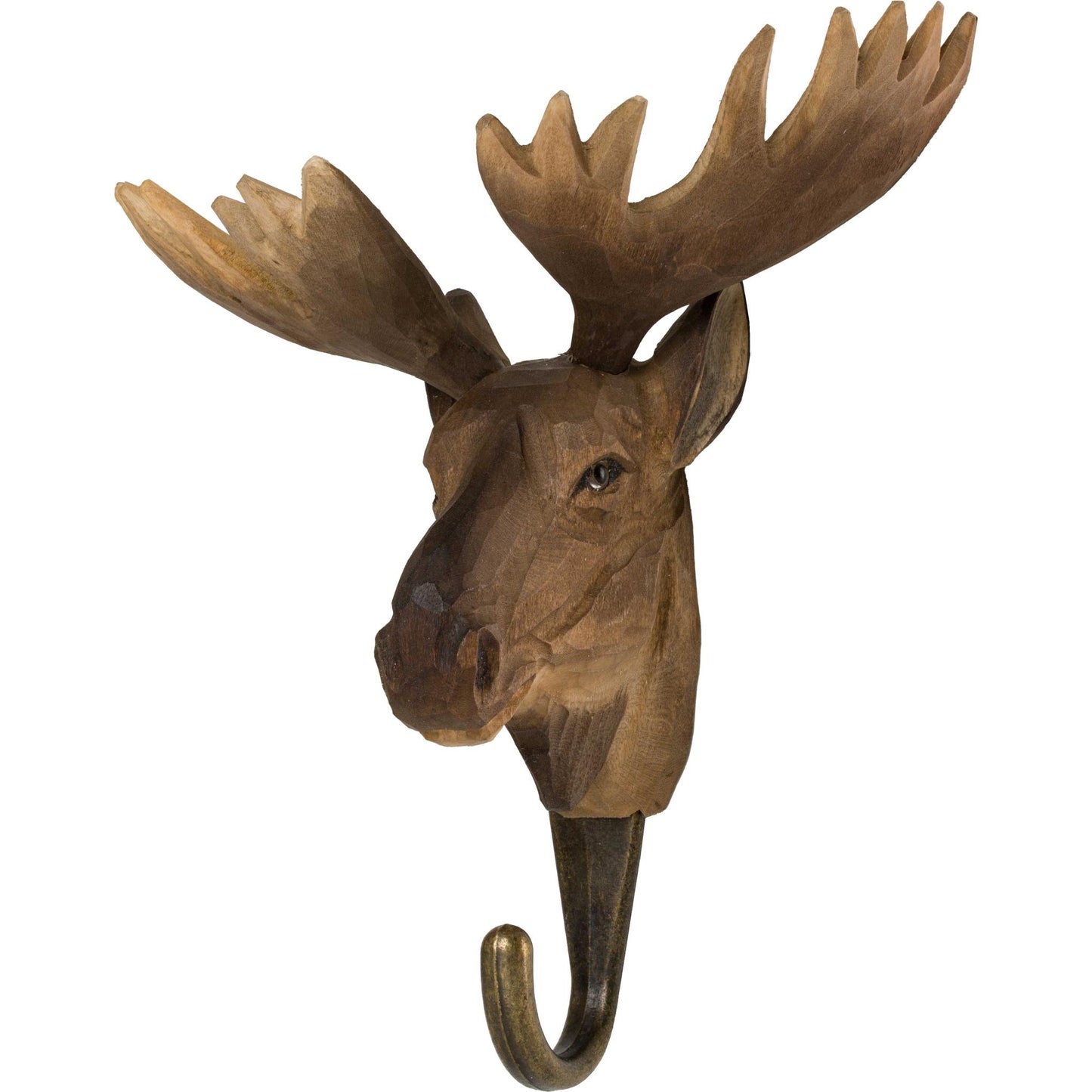 Wildlife Garden Decohook Wall Hook Moose (hand-carved)