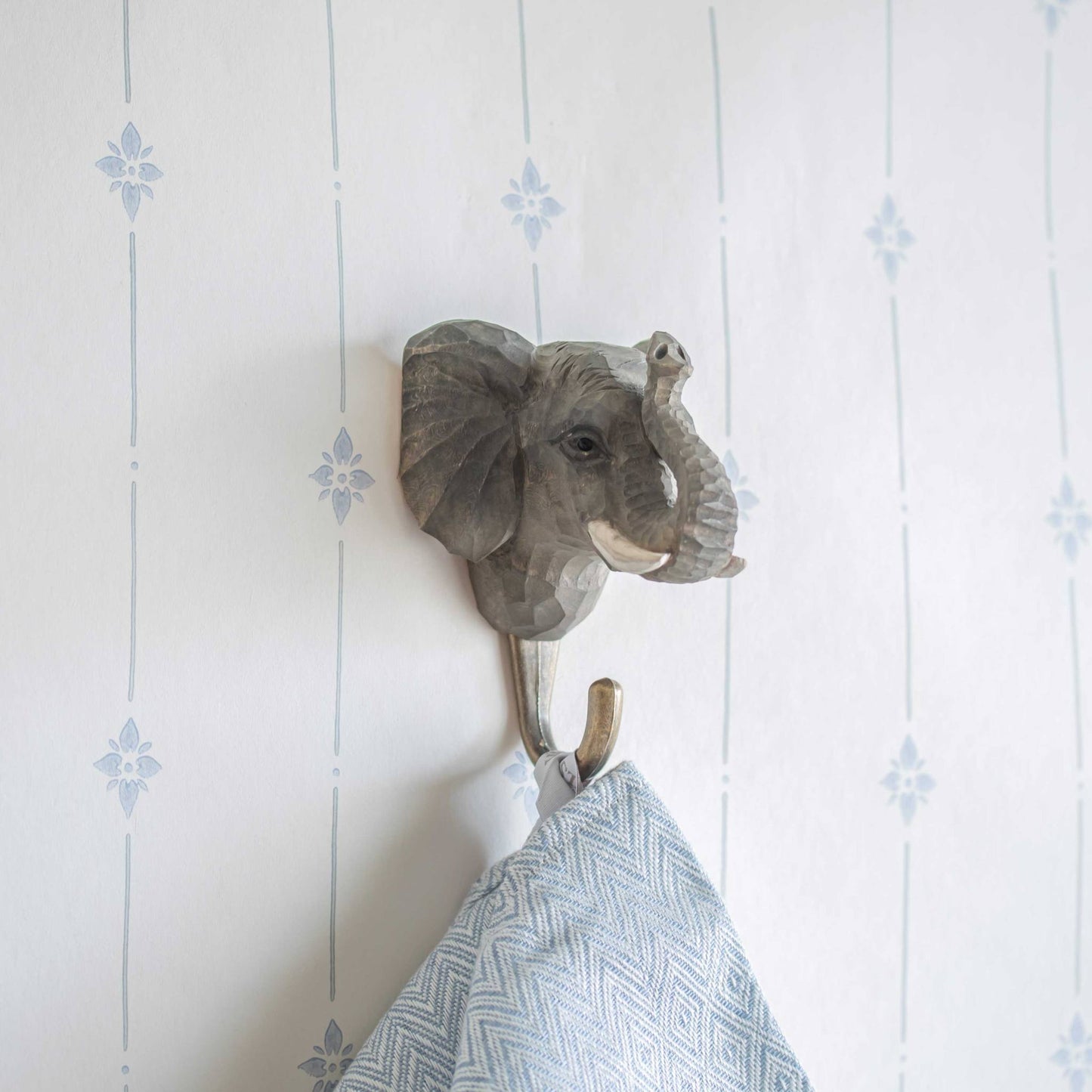 Wildlife Garden Decohook Wandhaken Elefant (handgeschnitzt)