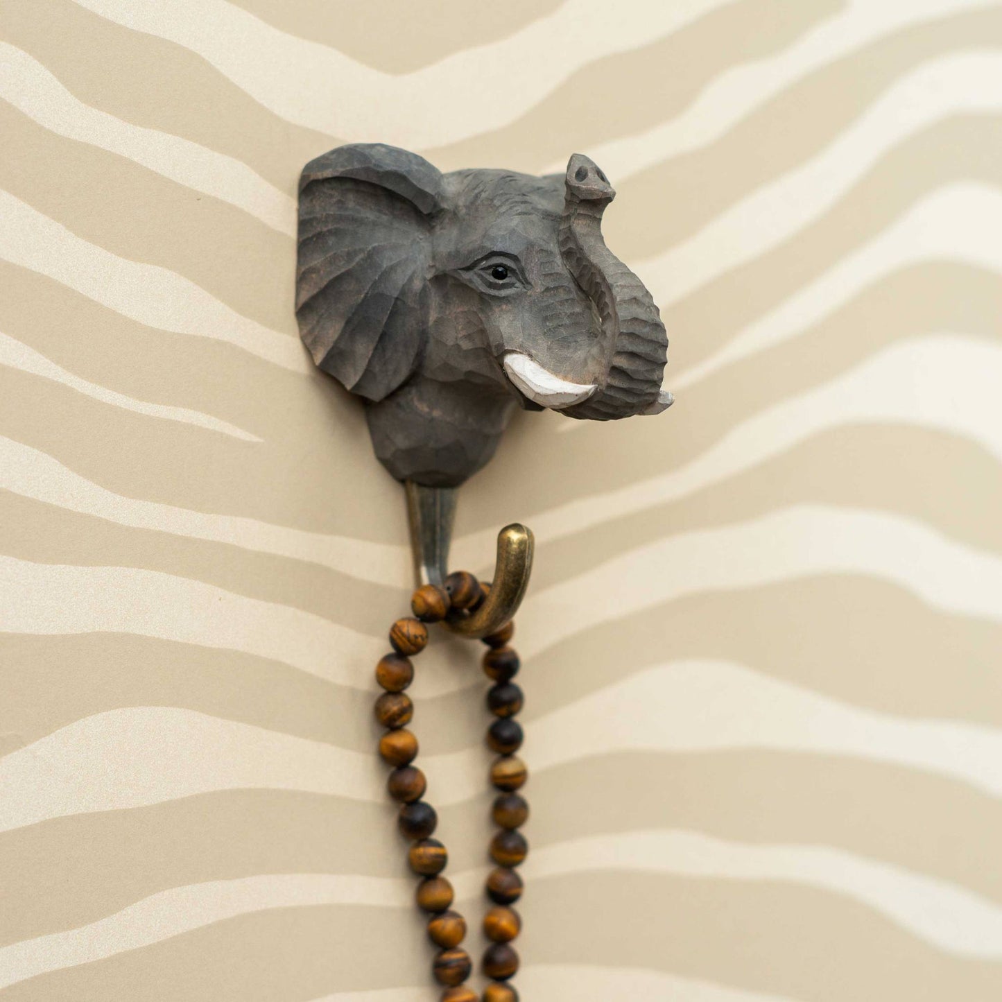 Wildlife Garden Decohook Wandhaken Elefant (handgeschnitzt)