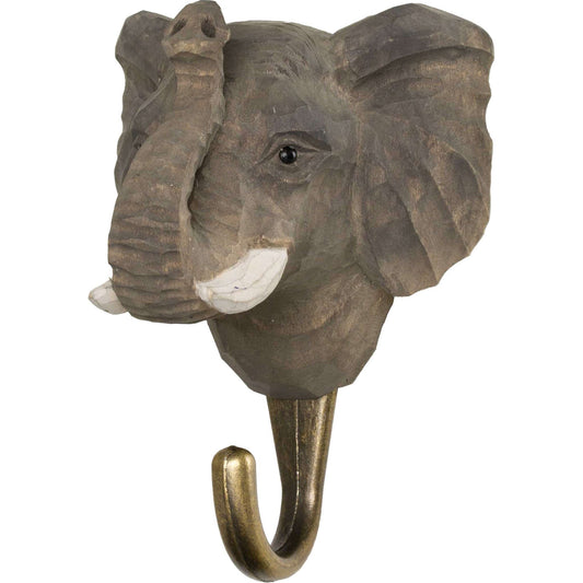 Wildlife Garden Decohook Wall Hook Elephant (hand-carved)