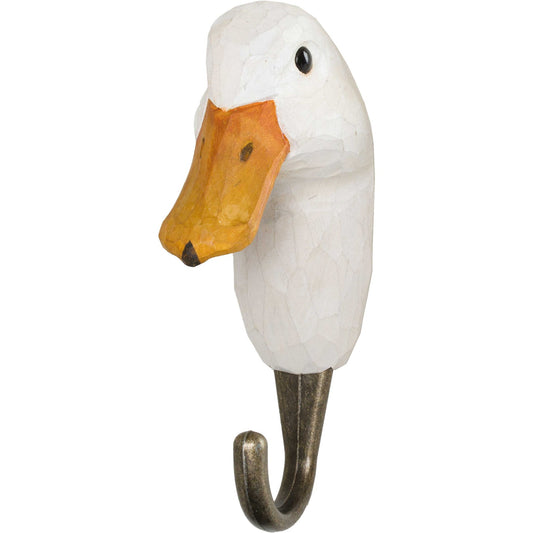 Wildlife Garden Decohook Wall Hook Duck (hand-carved)