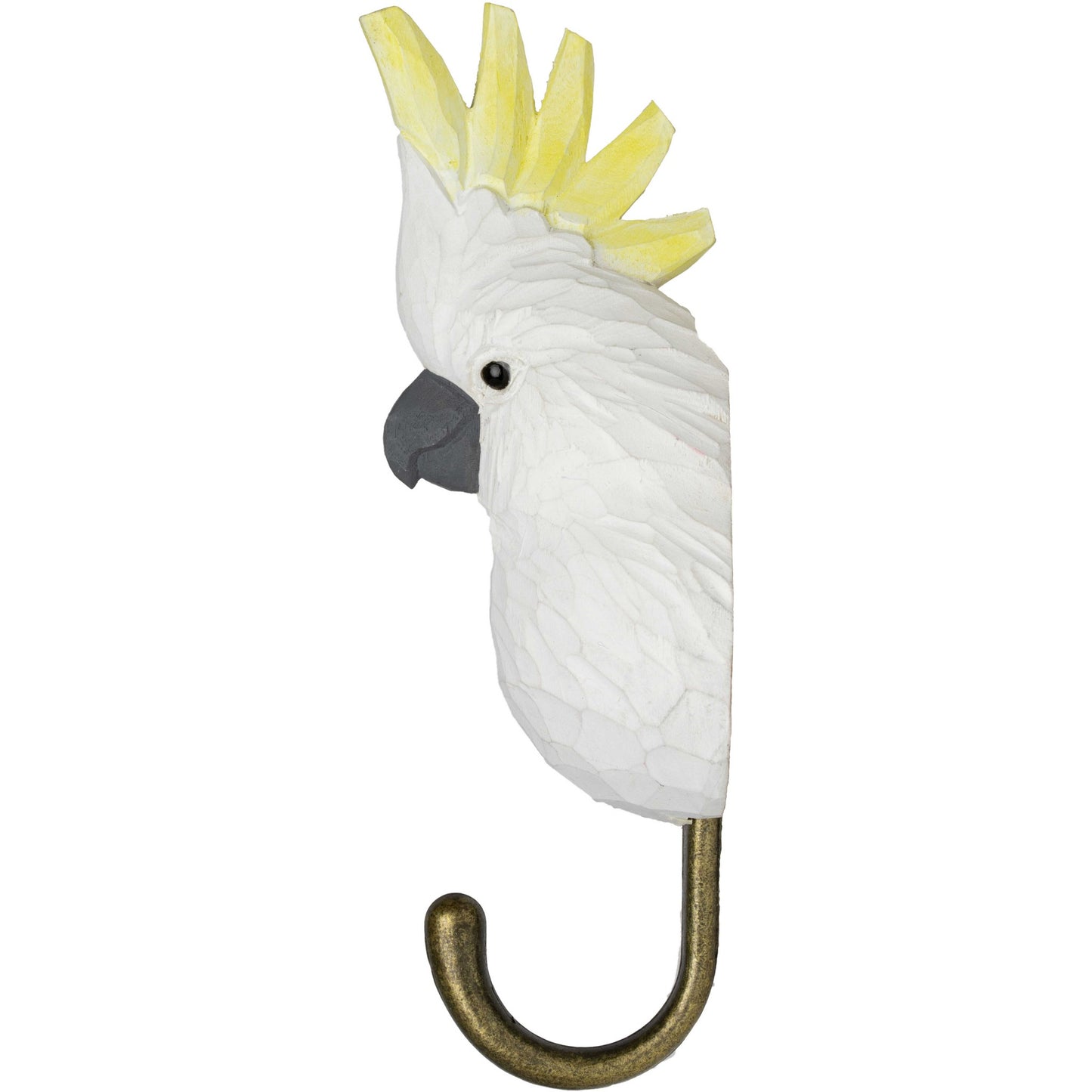 Wildlife Garden Decohook Wandhaken Gelbhaubenkakadu (handgeschnitzt)