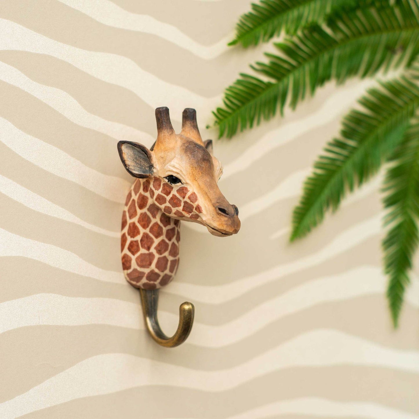 Wildlife Garden Decohook Wandhaken Giraffe (handgeschnitzt)
