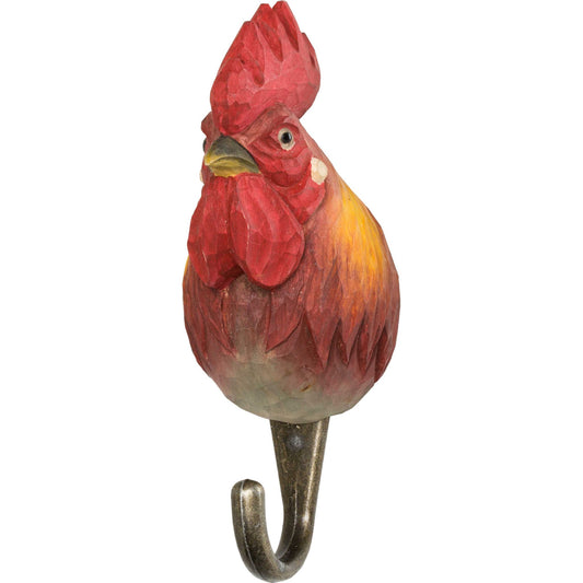 Wildlife Garden Decohook Wall Hook Rooster (hand-carved)