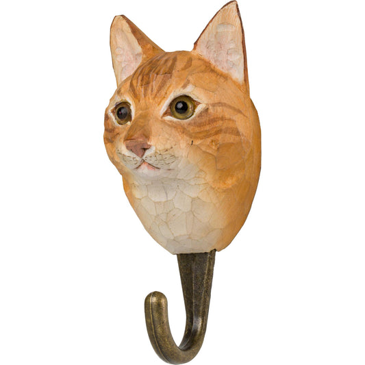 Wildlife Garden Decohook Wandhaken Hauskatze (handgeschnitzt)