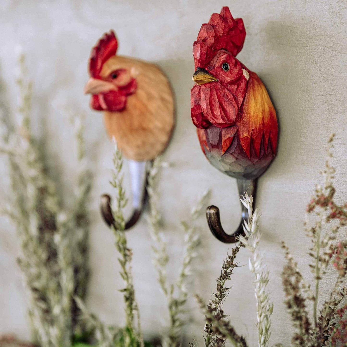 Wildlife Garden Decohook Wandhaken Huhn (handgeschnitzt)