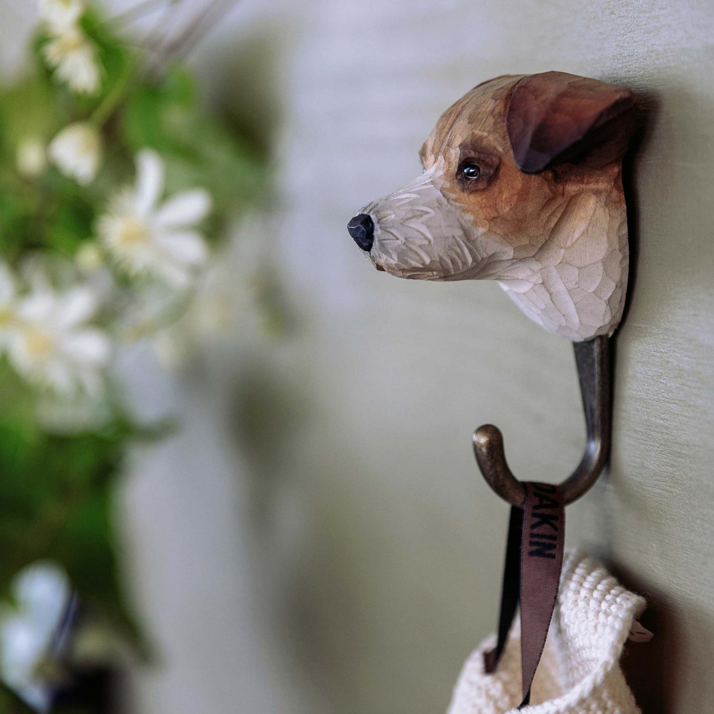 Wildlife Garden Decohook Wandhaken Jack Russell Terrier (handgeschnitzt)