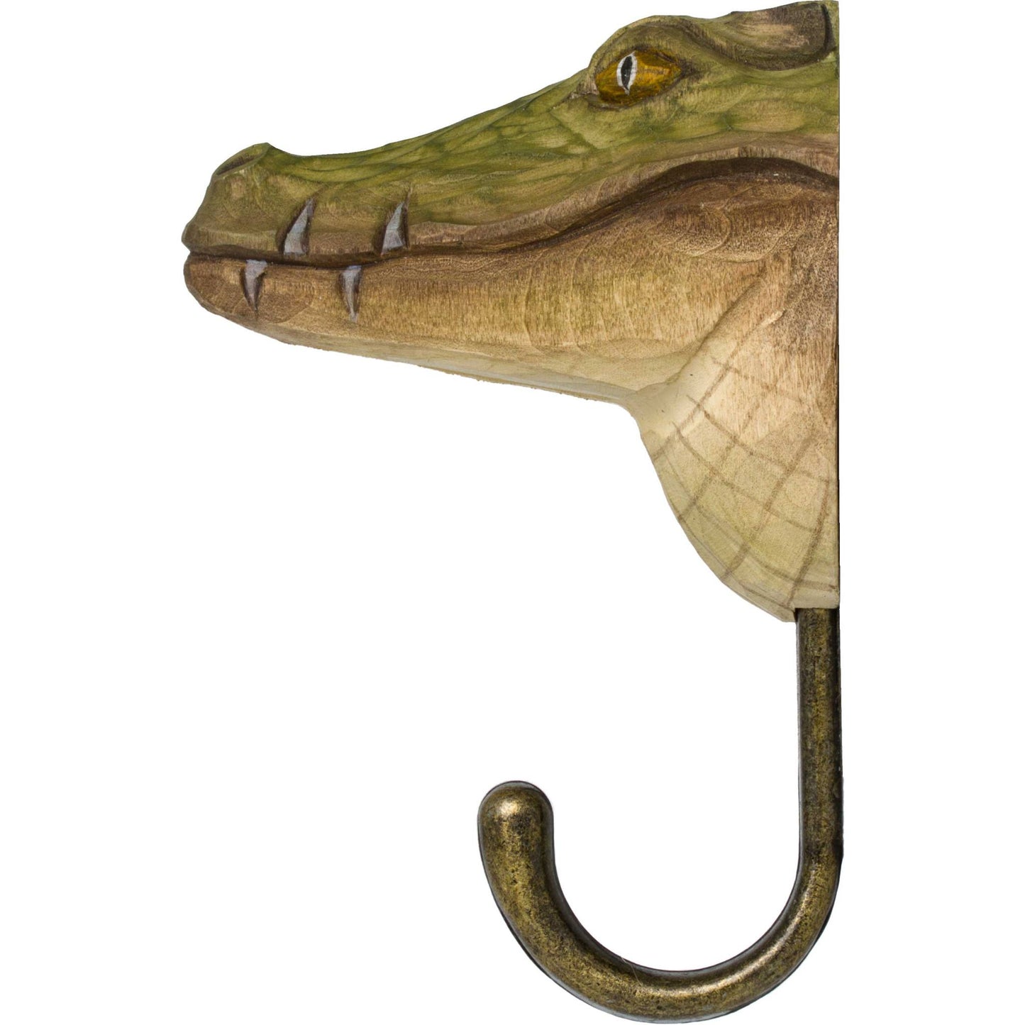 Wildlife Garden Decohook Wall Hook Crocodile (hand-carved)