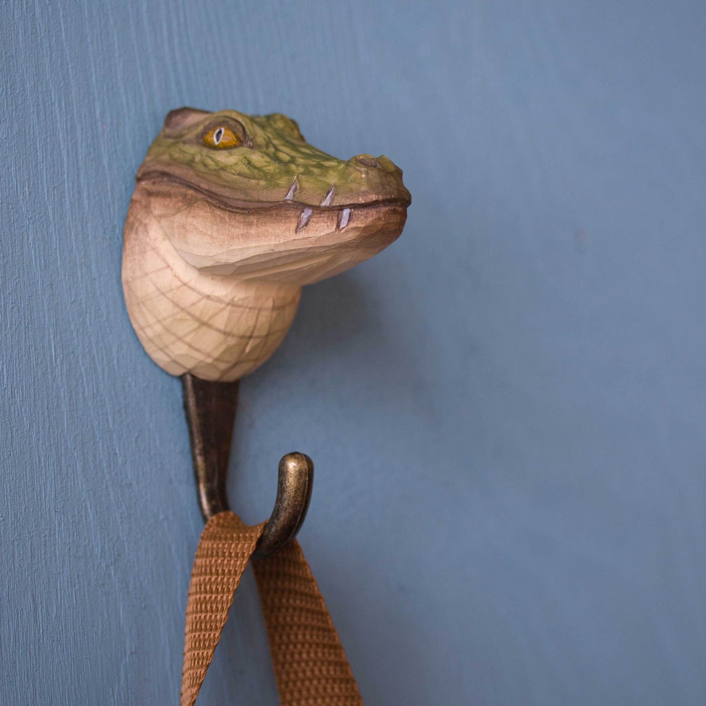 Wildlife Garden Decohook Wall Hook Crocodile (hand-carved)