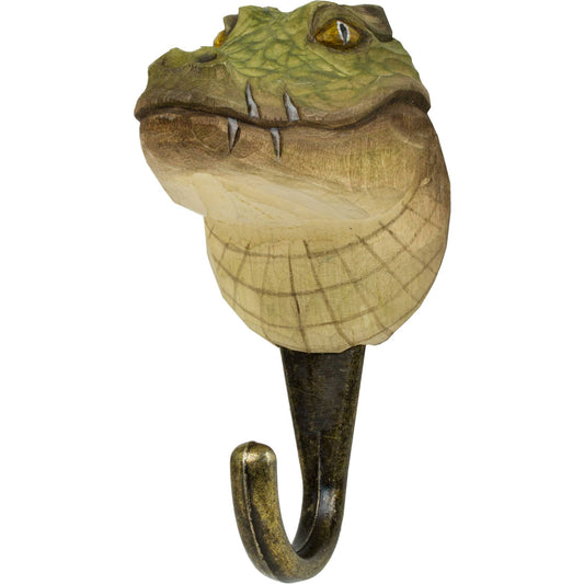 Wildlife Garden Decohook Wall Hook Crocodile (hand-carved)