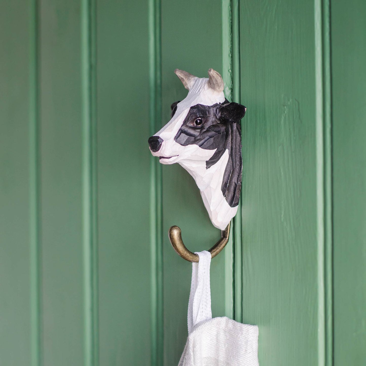 Wildlife Garden Decohook Wall Hook Cow (hand-carved)