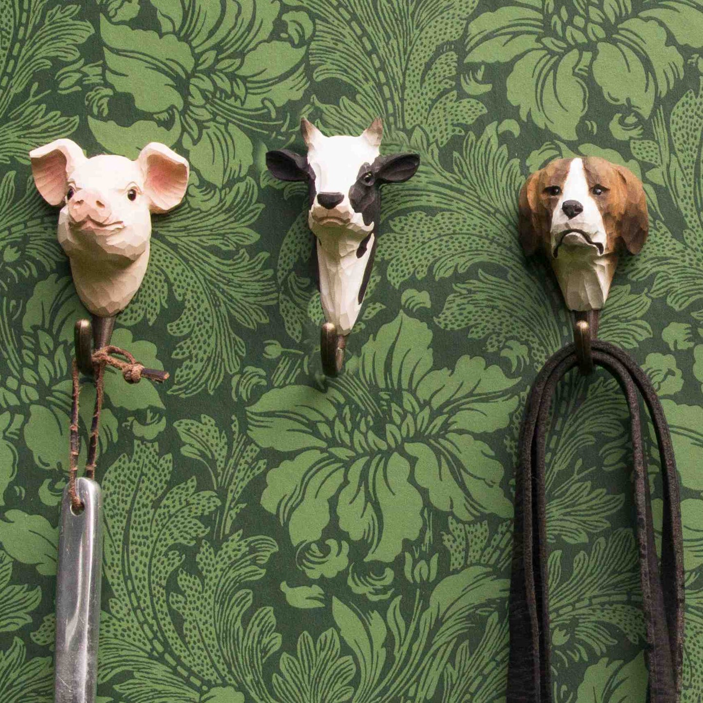 Wildlife Garden Decohook Wall Hook Cow (hand-carved)