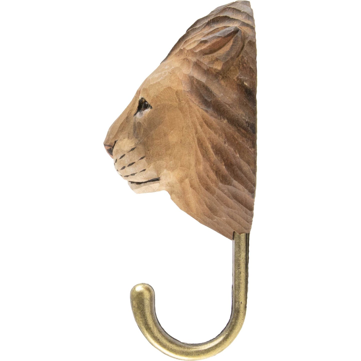 Wildlife Garden Decohook Wall Hook Lion (hand-carved)