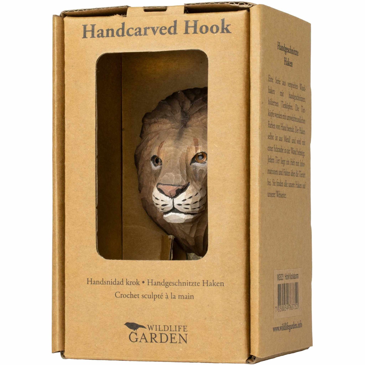 Wildlife Garden Decohook Wall Hook Lion (hand-carved)