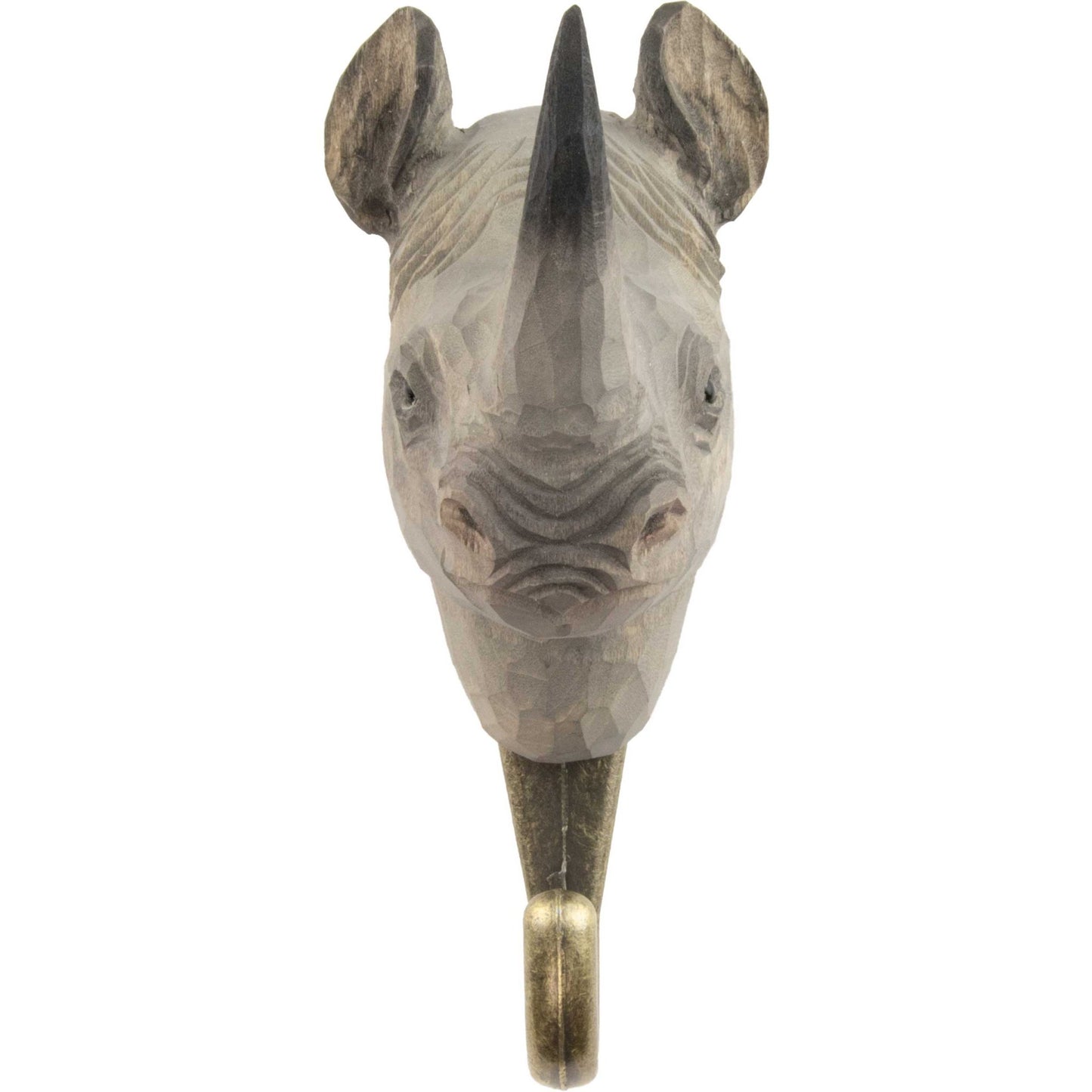 Wildlife Garden Decohook Wandhaken Nashorn (handgeschnitzt)