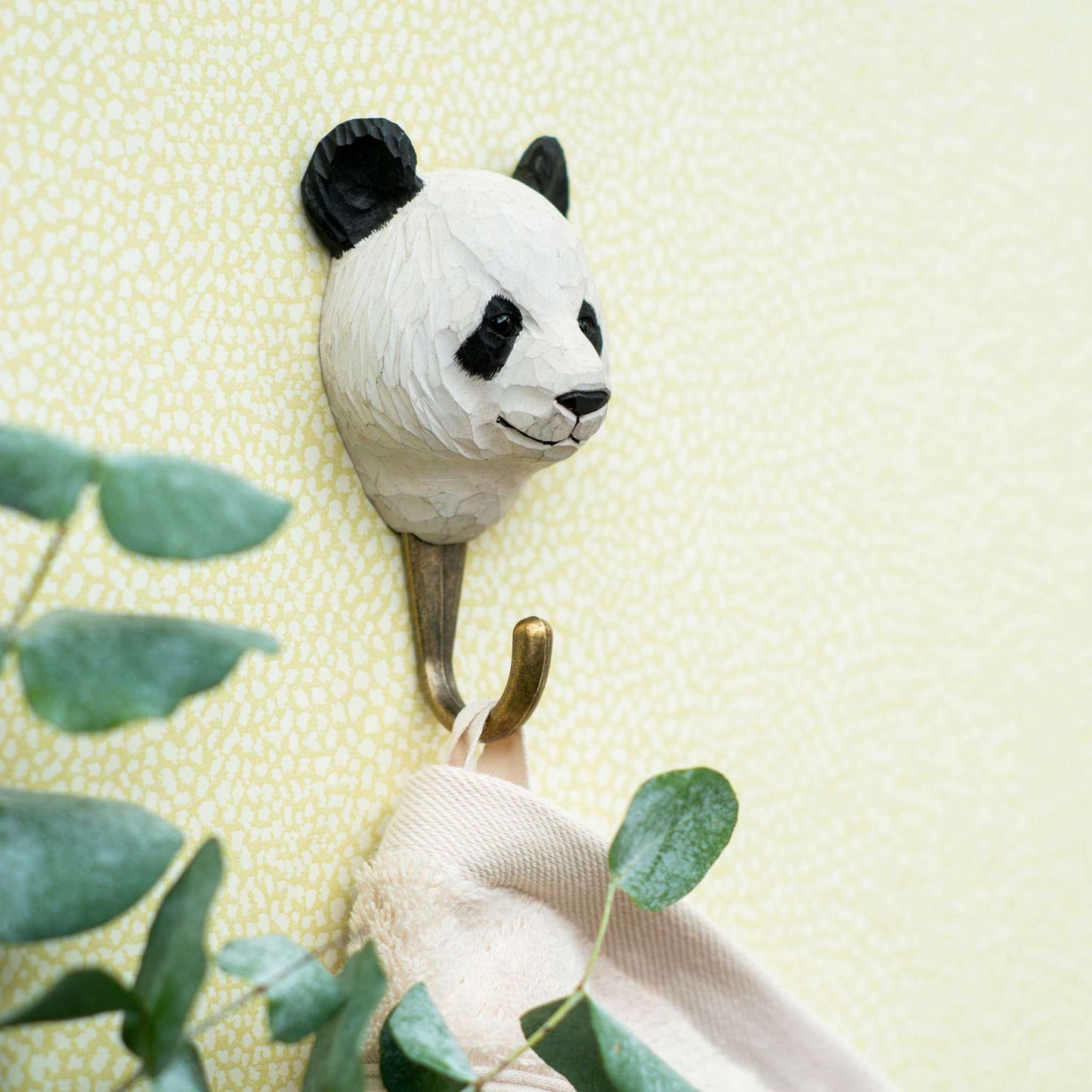 Wildlife Garden Decohook Wandhaken Panda (handgeschnitzt)