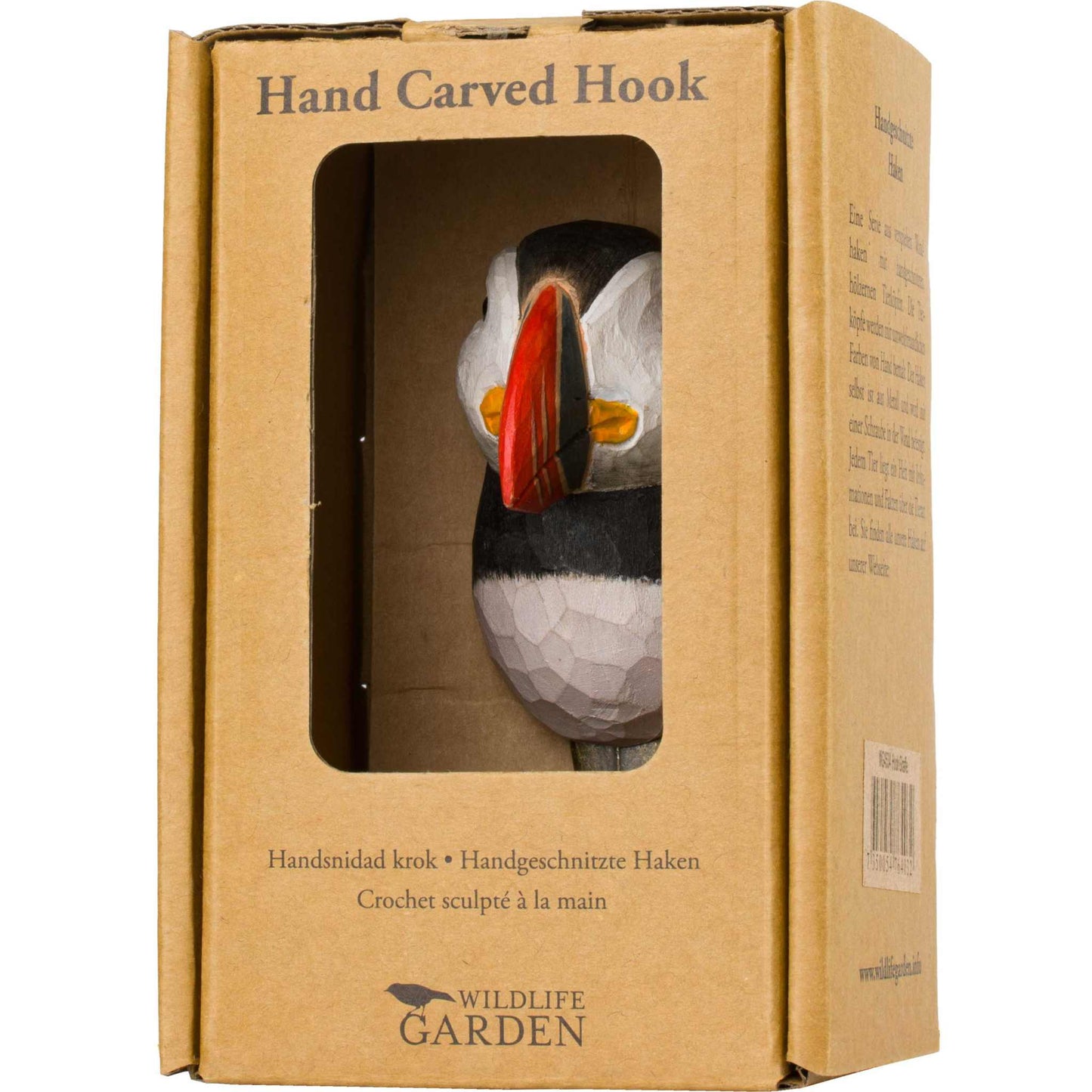 Wildlife Garden Decohook Wandhaken Papageitaucher (handgeschnitzt)