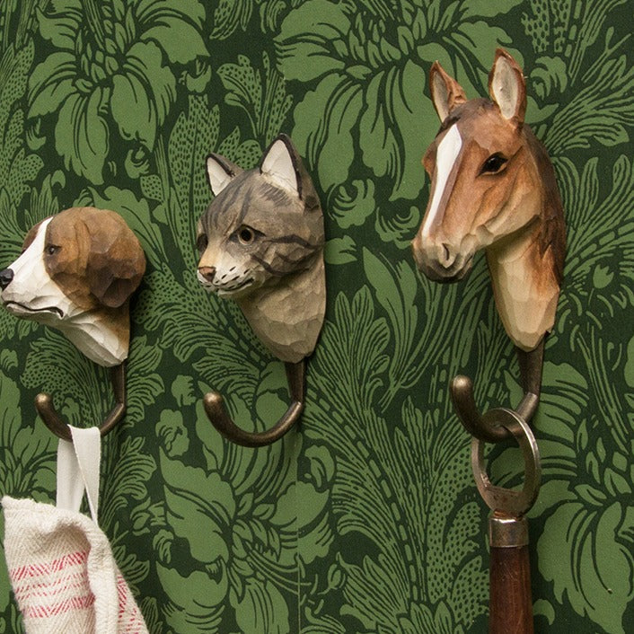 Wildlife Garden Decohook Wall Hook Horse (Hand-Carved)