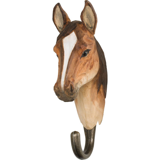 Wildlife Garden Decohook Wall Hook Horse (Hand-Carved)