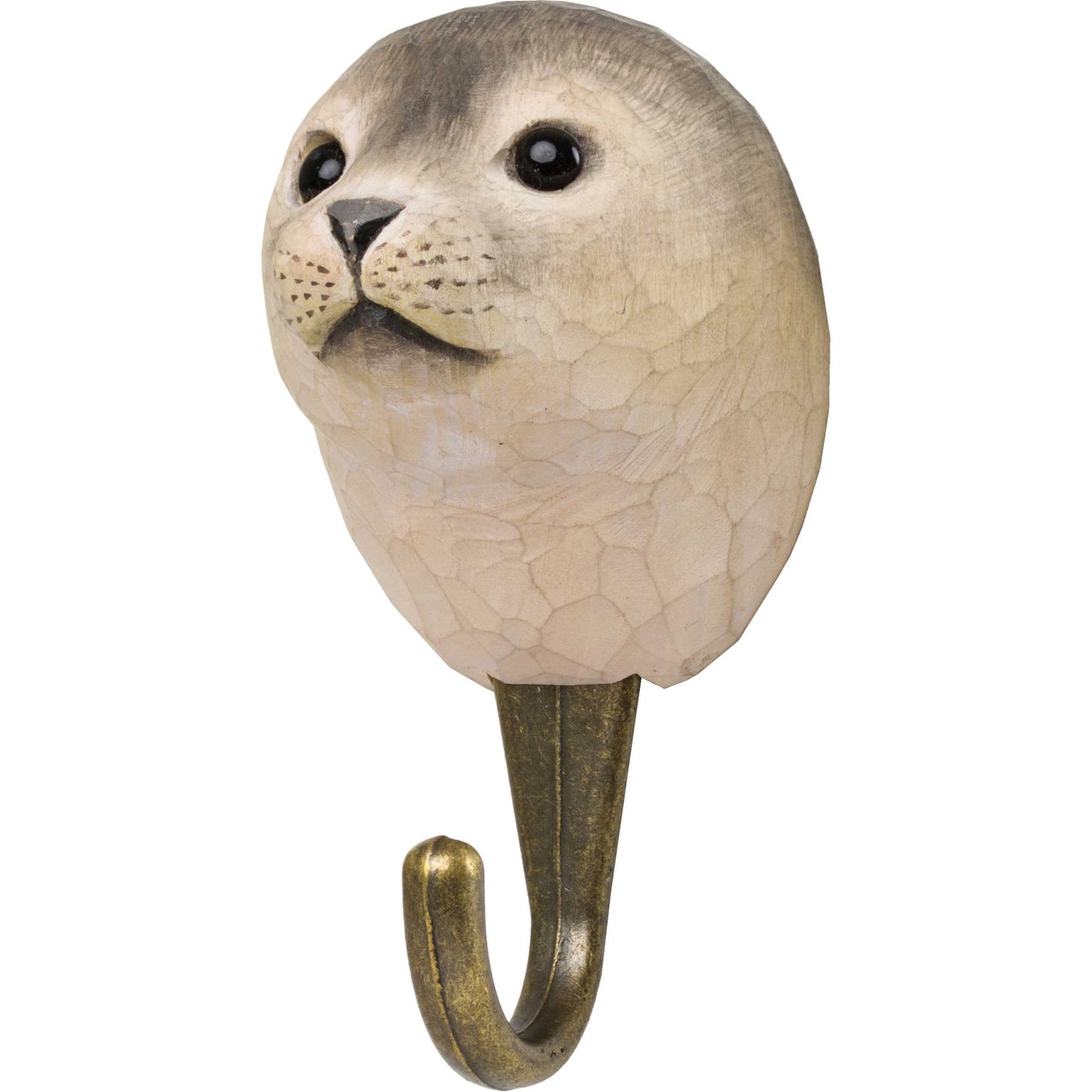 Wildlife Garden Decohook Wandhaken Robbe (handgeschnitzt)