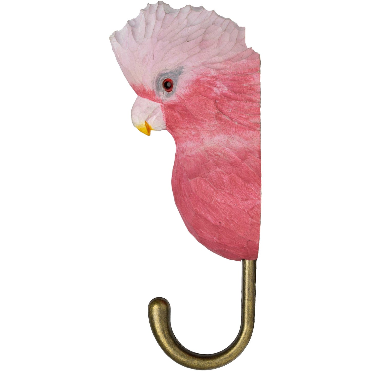Wildlife Garden Decohook Wandhaken Rosakakadu (handgeschnitzt)