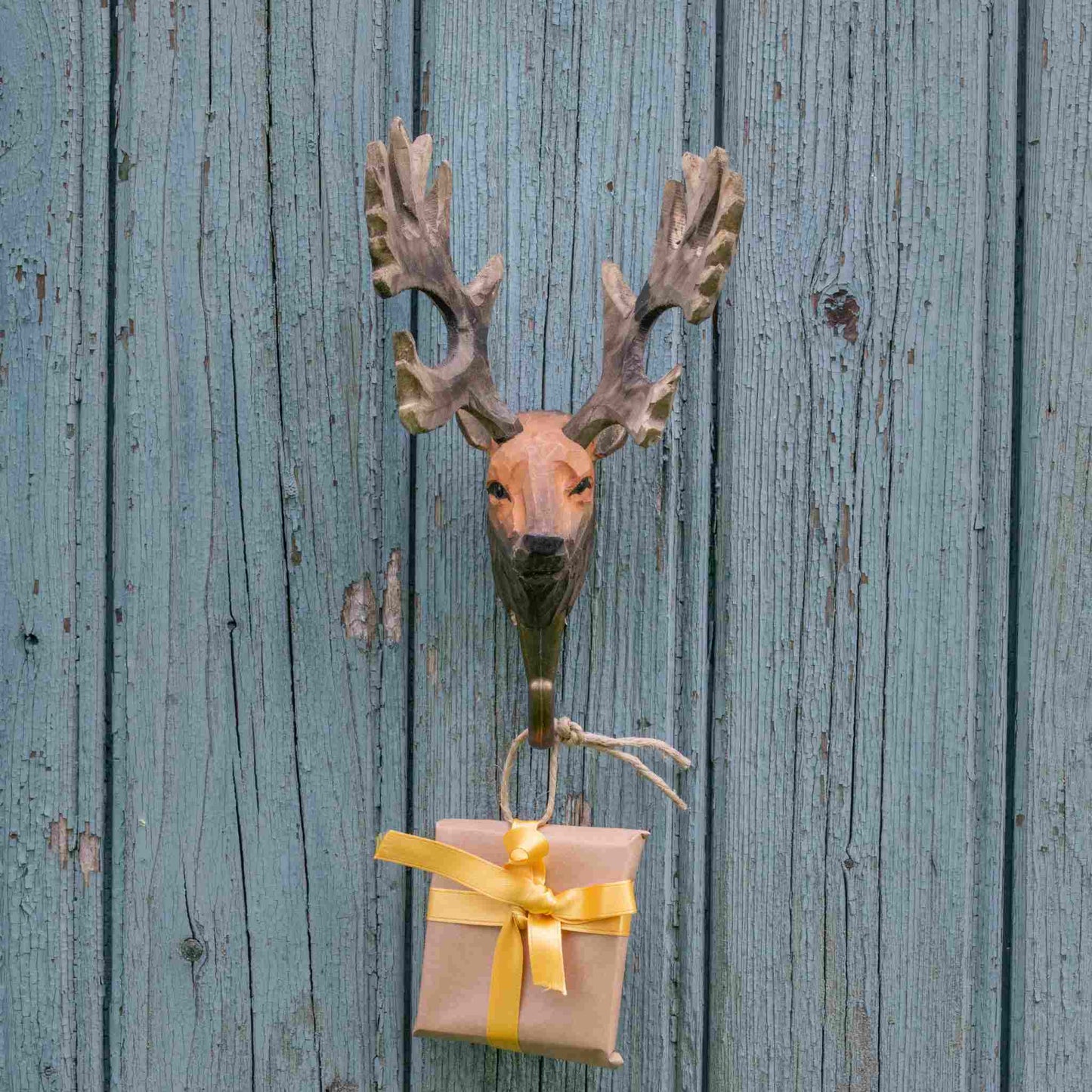Wildlife Garden Decohook Wall Hook Red Deer (hand-carved)