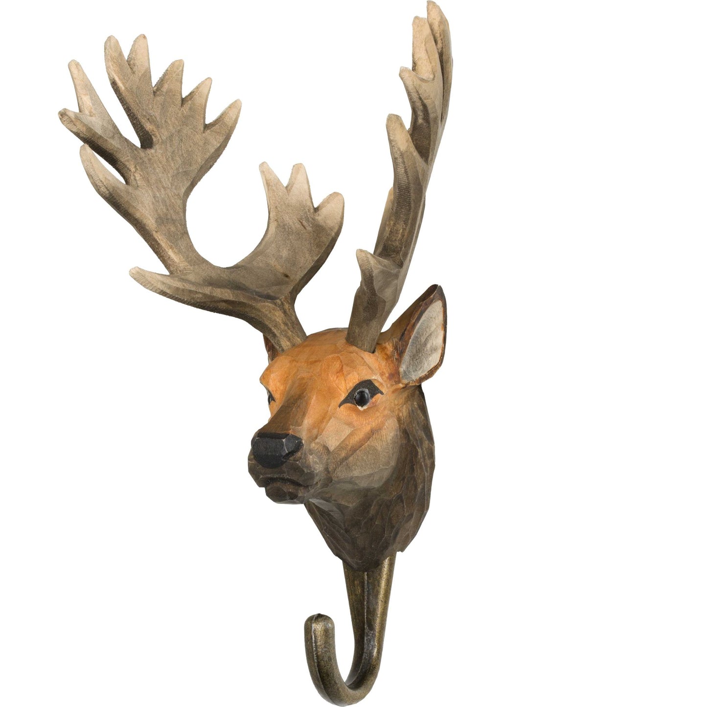 Wildlife Garden Decohook Wall Hook Red Deer (hand-carved)