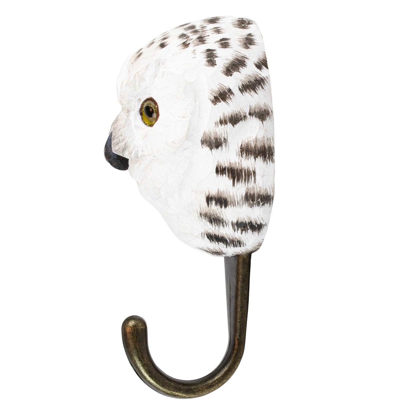 Wildlife Garden Decohook Wandhaken Schnee Eule (handgeschnitzt)