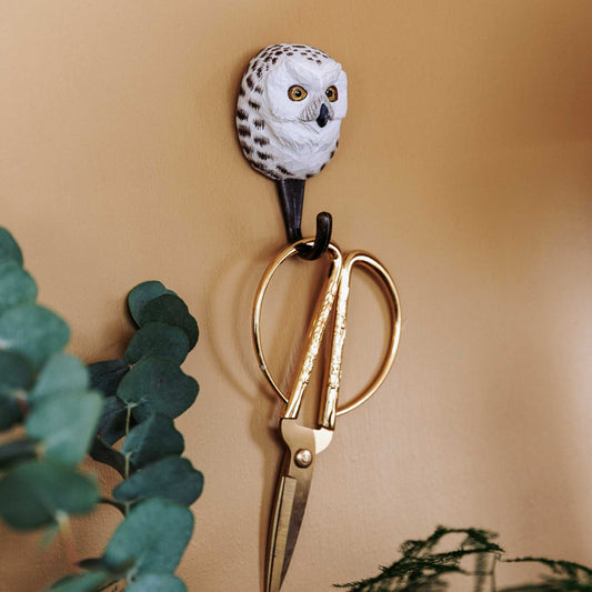 Wildlife Garden Decohook Wall Hook Snow Owl (hand-carved)