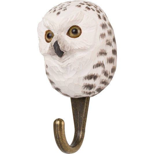 Wildlife Garden Decohook Wall Hook Snow Owl (hand-carved)